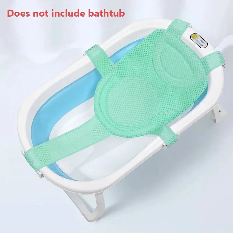 Baby Bath Net Mat Children Bathtub Shower Cradle Bed Seat Newborn Adjustable Bathtub Pillow Seat Cushion Cross-shaped Anti-slip