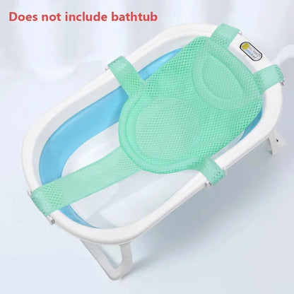Baby Bath Net Mat Children Bathtub Shower Cradle Bed Seat Newborn Adjustable Bathtub Pillow Seat Cushion Cross-shaped Anti-slip