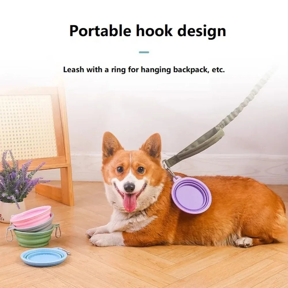 350ML Collapsible Dog Dish Foldable Pet Bowl Portable Water Drinking Bowl for Dogs Cats Outdoor Travel Hiking Camping