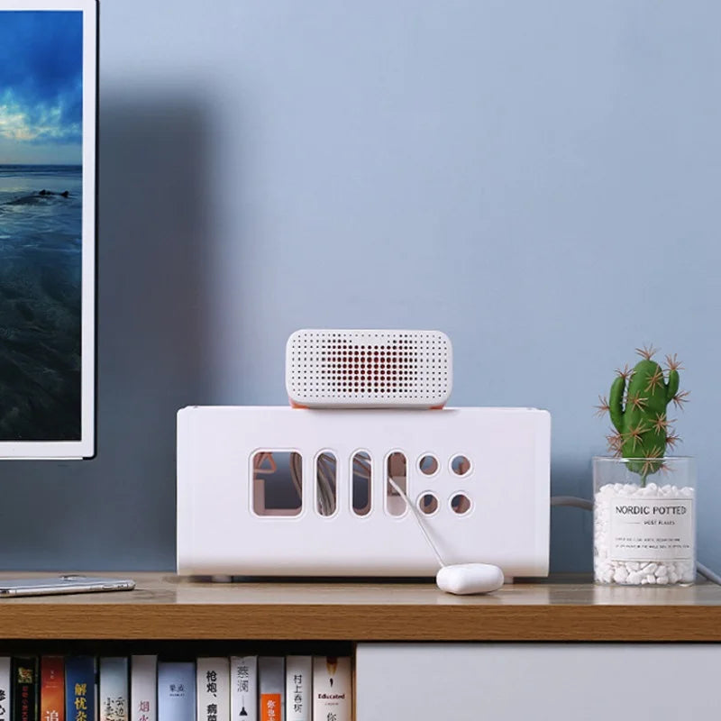 Cable Storage Box Dustproof Power Cable Storage  Wire Manager  Desktop Charging Cable Collect Box