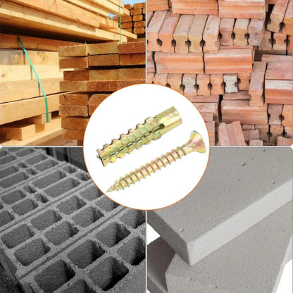 Heavy Duty Steel Wall Anchor with Screws Kit Metal Tube Expansion Self Tapping Screw Drywall Drilling Plug Fastener Bolt Anchors