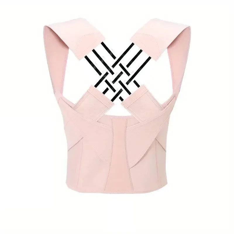 Adjustable Posture Corrector Brace for Women & Men, Upper Back Support, Gym Pilates Body Alignment, Unisex Spinal Straightener