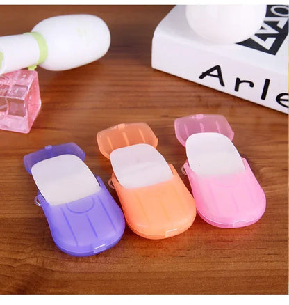 Outdoor travel disposable soap tablet box soap paper Portable hand washing tablet Small soap tablet mini soap sheet