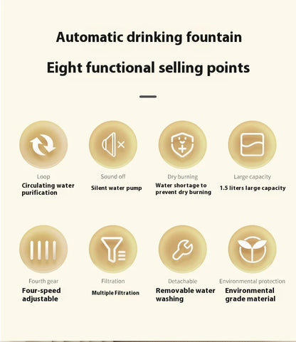 Cat Water Fountain Cat automatic water dispenser filters circulating flowing water intelligent pet automatic water dispenser