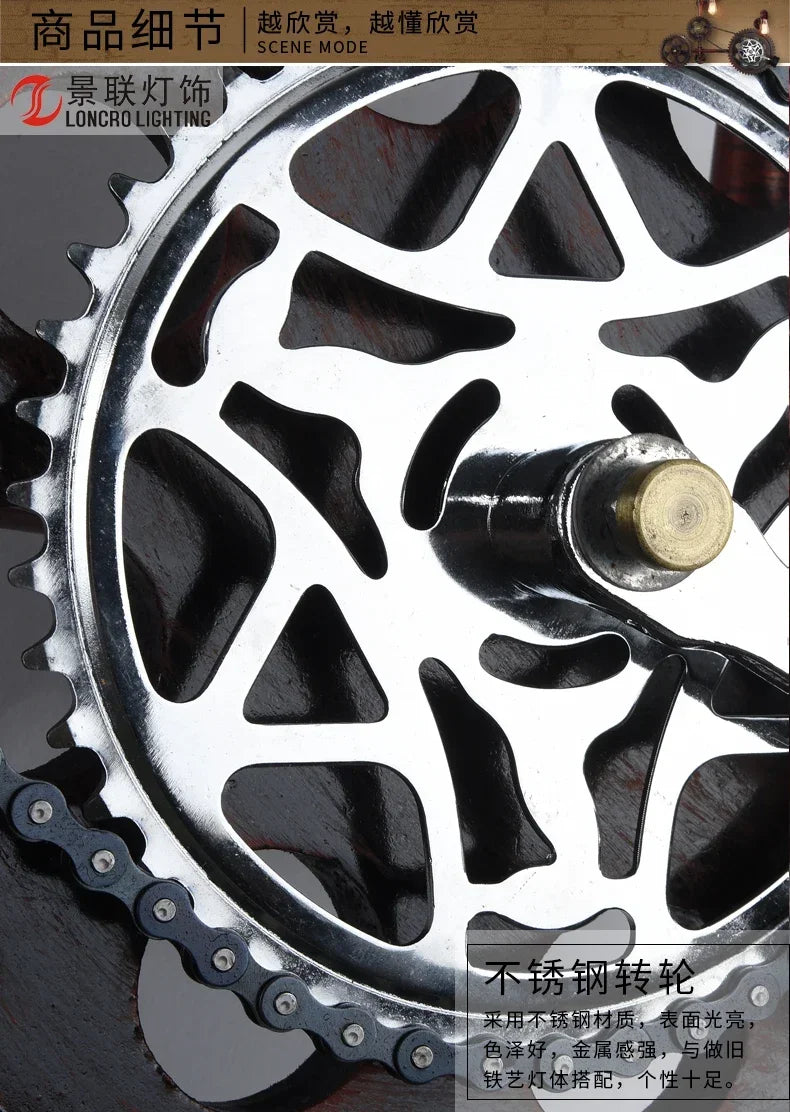 Industrial Style Wall Lamp Living Room Personalized Creative Gear Water Pipe Bedroom Decorative Wall Hangings Wall Retro Lamps