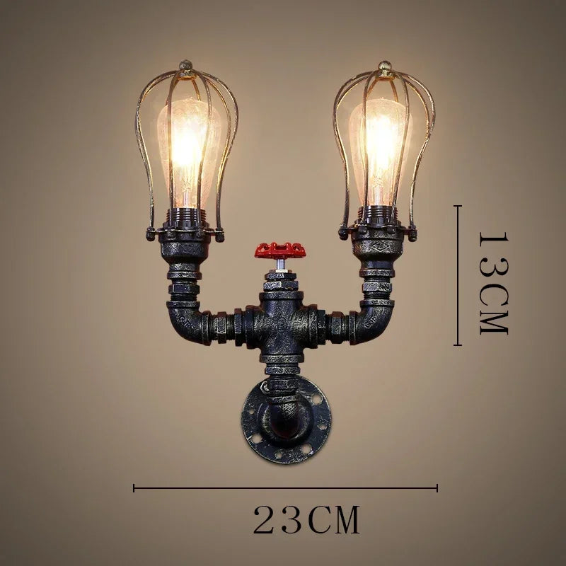 Industrial Style Wall Lamp Living Room Personalized Creative Gear Water Pipe Bedroom Decorative Wall Hangings Wall Retro Lamps