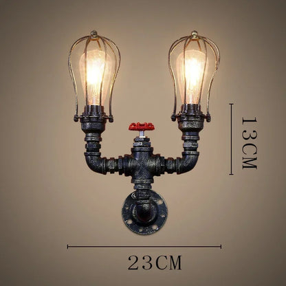 Industrial Style Wall Lamp Living Room Personalized Creative Gear Water Pipe Bedroom Decorative Wall Hangings Wall Retro Lamps