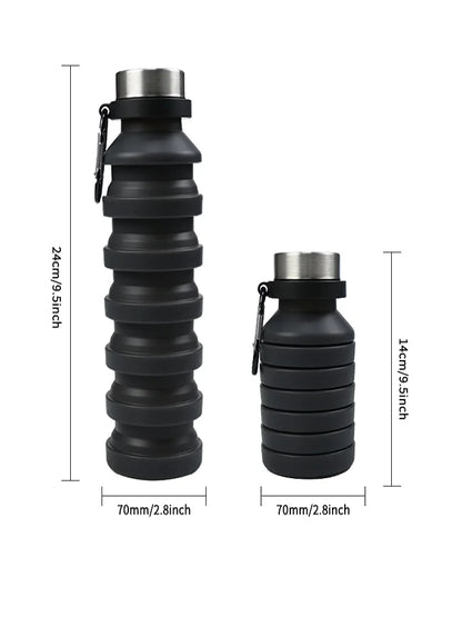 550ml collapsible water bottle cup, reusable BPA-free silicone collapsible water bottle, suitable for hiking in travel gym