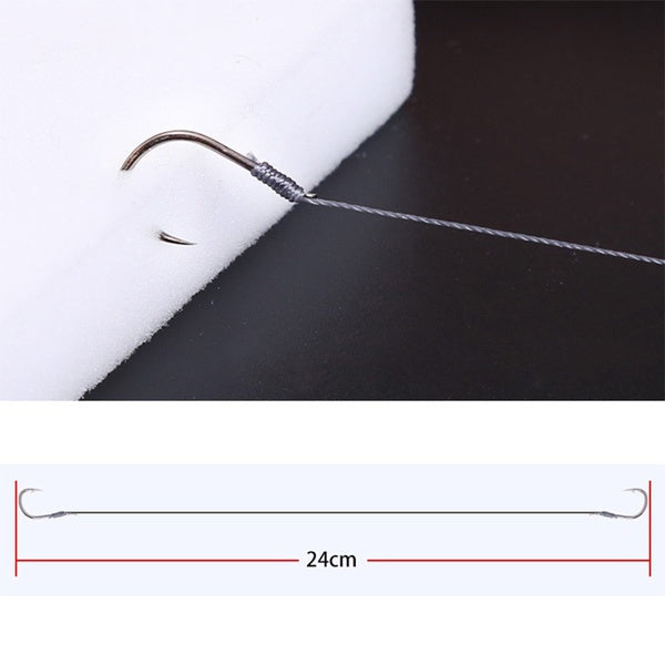 5Pack/50 Hooks Fishs Tool Tied Good Strong Horse Line Double Hook Pair Hook Fishs Hooks Fishing Gear Accessories Sub-line Hooks