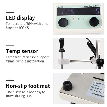 Lab Magnetic Stirrer Heating Plate 220V Digital Display 1500rpm Adjustable Churn Stir Machine Blender Laboratory Stirrer