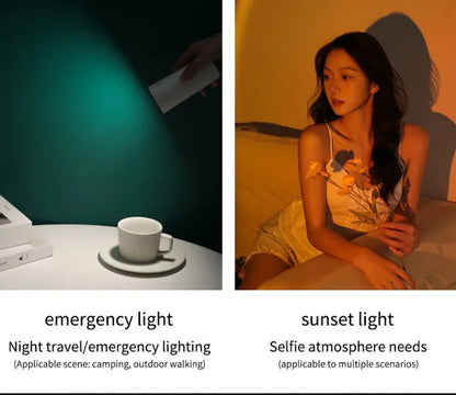 LED Table Lamp for Study Eye Protection USB Touch Dimming Reading Light Flashlight Bedroom Bedside Decor Photo Sunset Desk Lamps