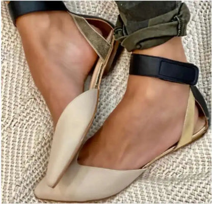 Pointed Toe Women Sandal Casual Flat Heel Shoes Fashion Hook Loop Ankle Buckle Women's Sandal Trend 2025 Shoes