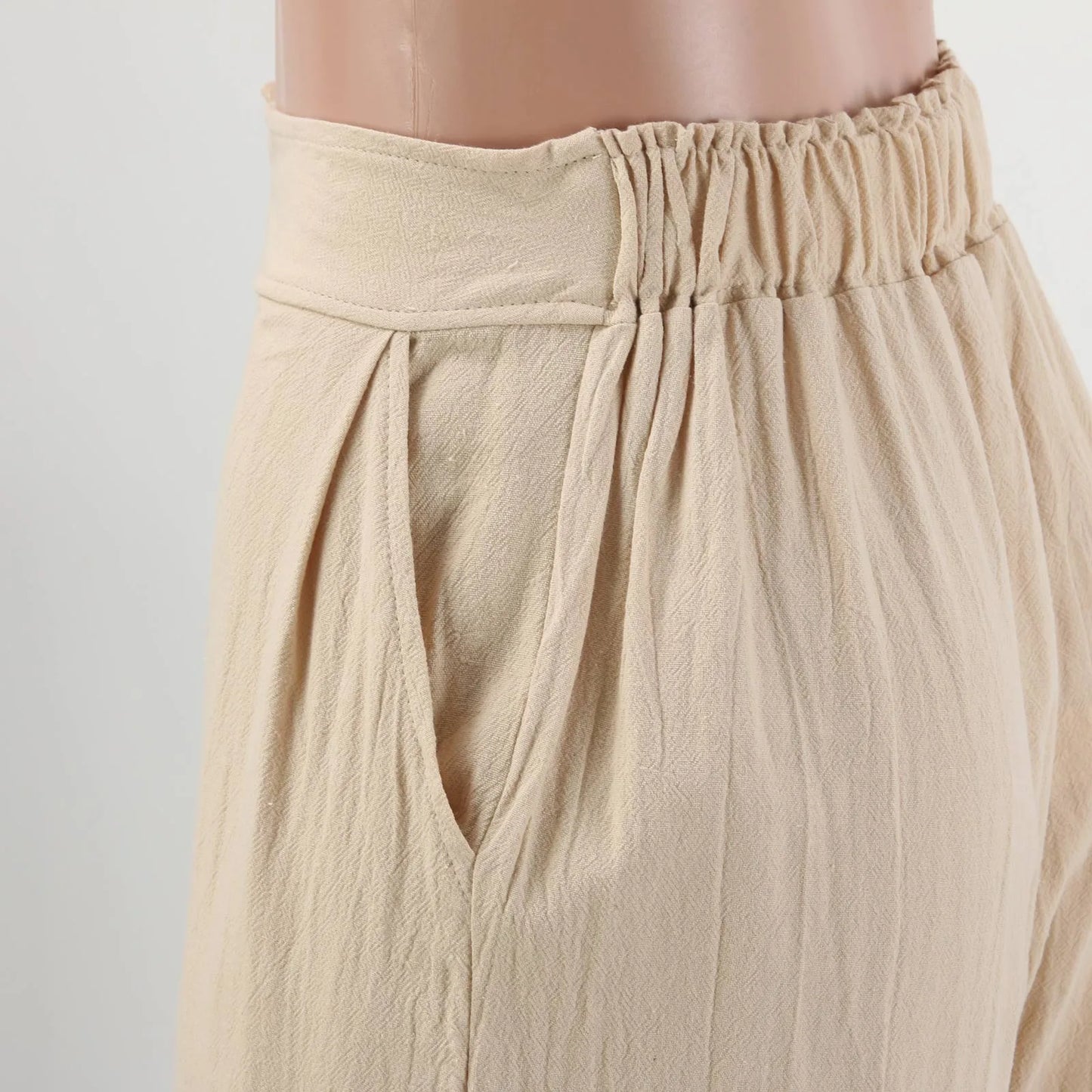 Pants For Women Summer Autumn Flowy Cotton Wide Leg Palazzo Pants Long Slacks High Waist Button Trousers Female Trousers