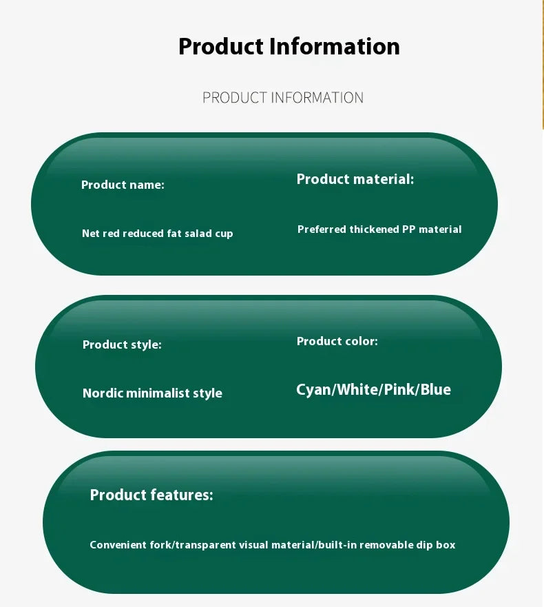Breakfast On The Go Cups, Salad Cup To Go, Take And Go Yogurt Cereal Overnight Oats Snack Parfait Containers & Salad Dressing Ho