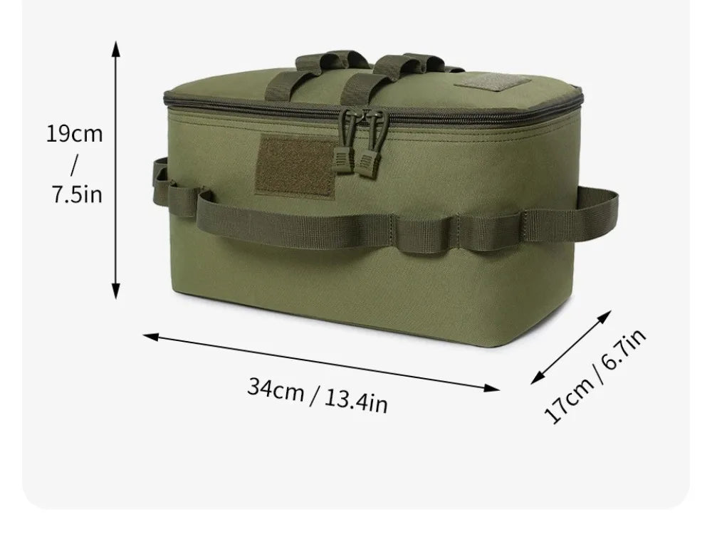 Camping Storage Bag Portable Folding Large Capacity Ground Nail Tool Bag Gas Canister Hiking Picnic Cookware Utensils Kit Bag