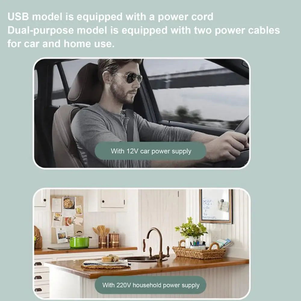 Portable Car Refrigerator 6L Thermal and Cool Fridge 12V DC 220V AC Camping Refrigerator Car Cooler Warmer for Driving Travel