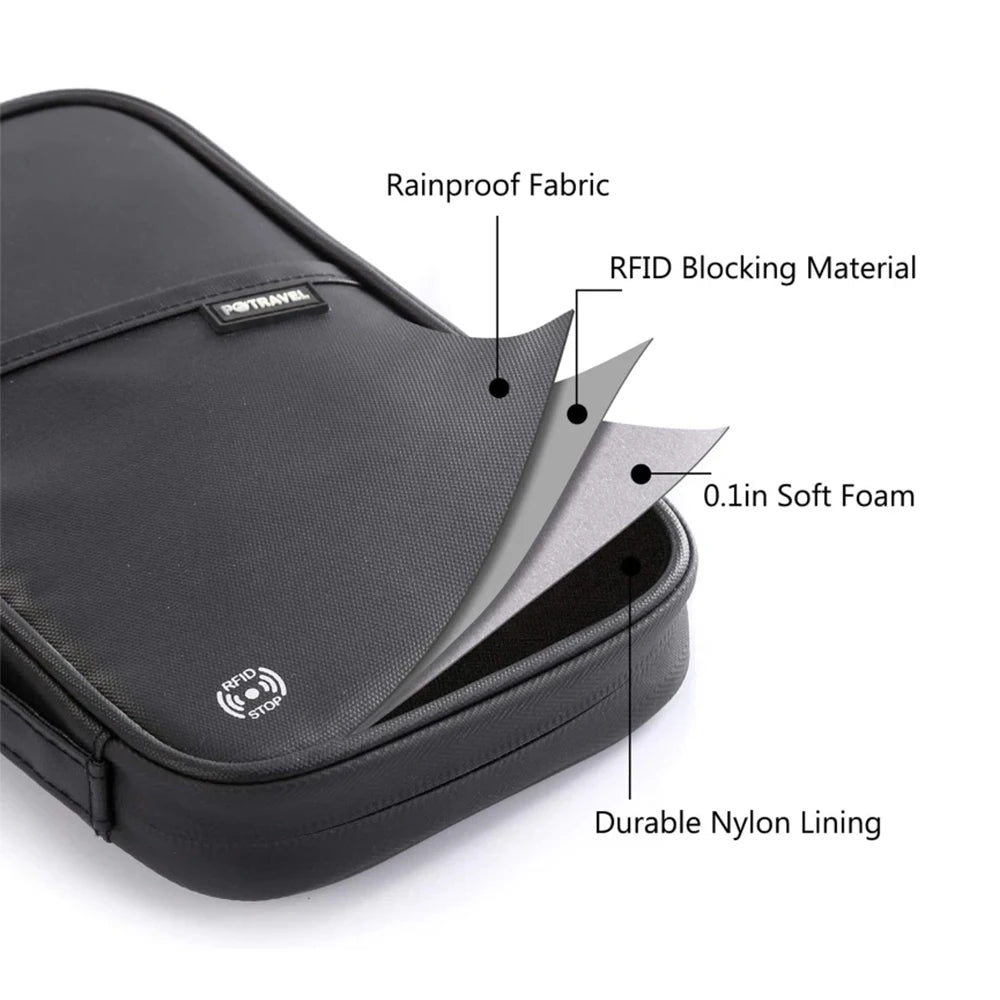 RFID Blocking Passport Wallet Family Passport Holder Multi Functional Document Case Organizer Travel accessories Document Bag