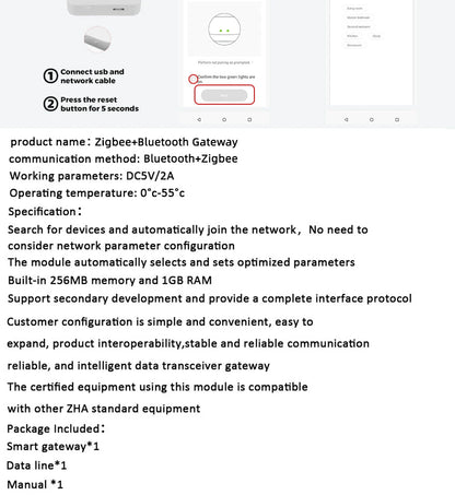 Tuya ZigBee 3.0 Smart Hub, Wireless/Wired Gateway Bridge for App Voice Remote Control, Works with Alexa Home Assistant