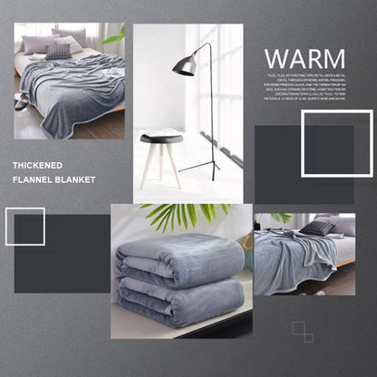 Plush Flannel Blankets Solid Color Fleece Throw Blanket Lightweight for Adult Children Home Office