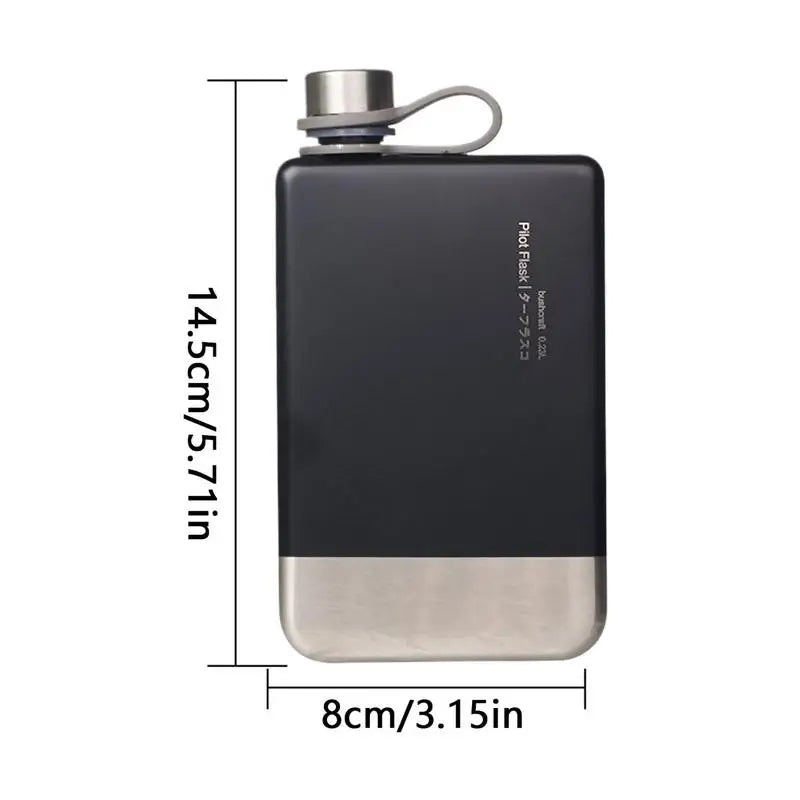 Flat Water Bottles For Travel Leakproof Compact Water Bottle Stainless Steel Reusable Liquor Containers For Beer Beverage Drinks