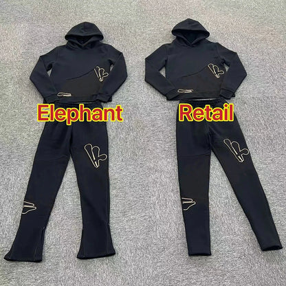 Jogging Streetwear Hoodies Trousers Set Centre Cee Tracksuit Men Clothing Y2k Cotton Sweatshirts Tops Pants Mens Clothes Black