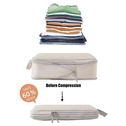 Portable Travel Compression Packing Cubes Bag Suitcase Clothes Handbag Travel Bag drawers for clothes folding bag hand big bags