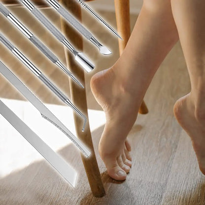 3-7pcs Stainless Steel Manicure Pedicure Knife Nail Clippers To Remove Dead Skin Calluses Thick Hard Acne Needle Pick Tool Set