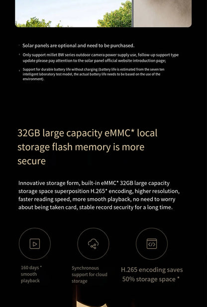 Xiaomi Mijia APP IP67 Waterproof 10000mah Battery Smart Outdoor IP Camera 2.5k HD  Wireless Security Infrared Night Vision Cam