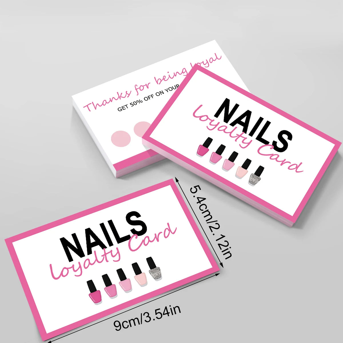 50pcs Nails Business Card  Press On Nail Loyalty Card Board Nail Discount Card Board Nails Accessories Tools