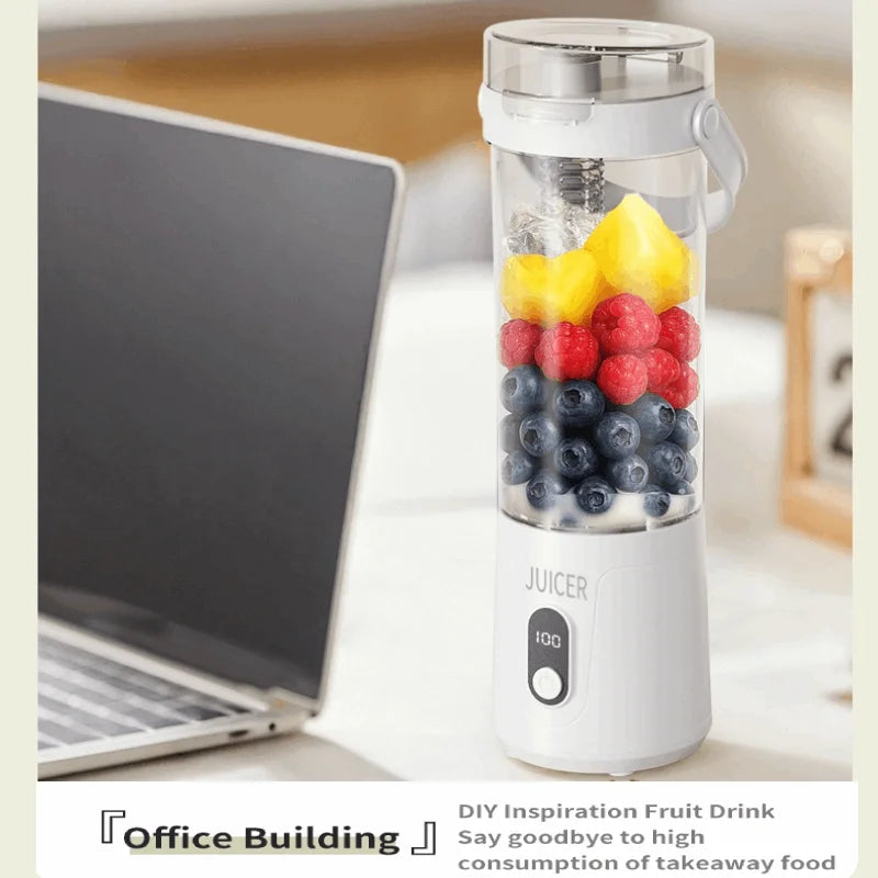 Electric Portable Blender Wireless Rechargeable USB Fruit Blender 600ML Kitchen Mixer Machine Traveling Juicer Cup Fruit Blender