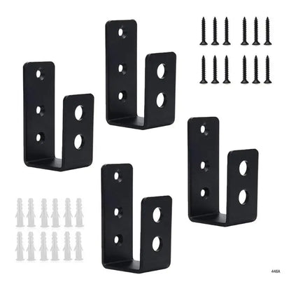 Door Barricades Clamps Brackets Set Us-Shaped Bar Security Door Locks Supports for Home Barn Shed Garage Gate Door