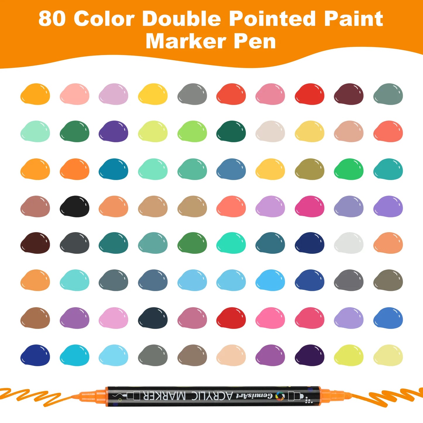 12/24/36/48/60/80 Colors Dual Tip Acrylic Paint Pens Markers Art Supplies for Wood, Rocks, Canvas, Glass, Ceramic, DIY, Graffiti