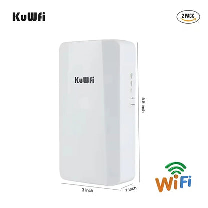 KuWFi Wifi Repeater 2.4G 300Mbps Outdoor AP Long Range Extender Smart Manage Router CPE Wireless Bridge Point to Point 1KM