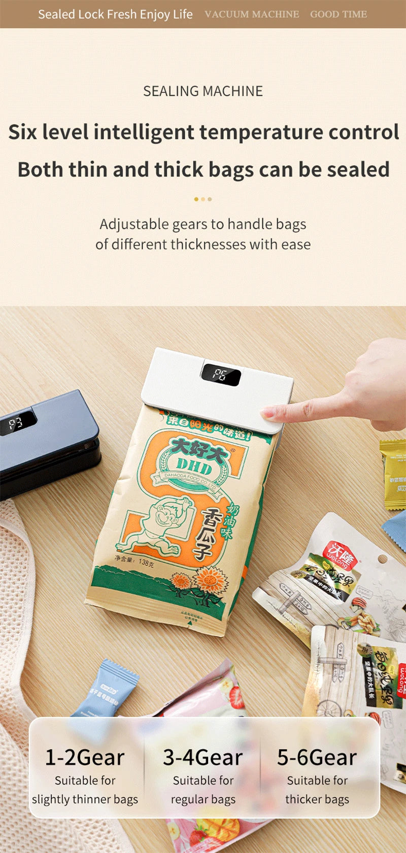 Mini Bag Sealer Plastic Bag Heat Sealer Plastic Bag Sealing Machine USB Rechargeable Portable Package Bags Sealer
