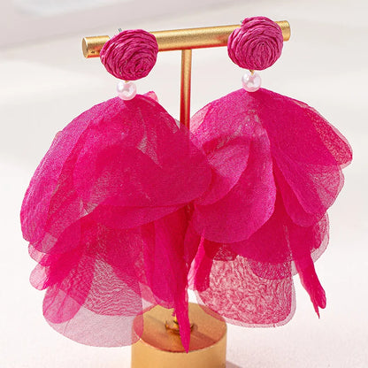 Stylish Bohemian Earrings with Elegance Handmade Fabric Fringe Earrings for Ladies Suitable  Holiday Wear Wholesale Accessories