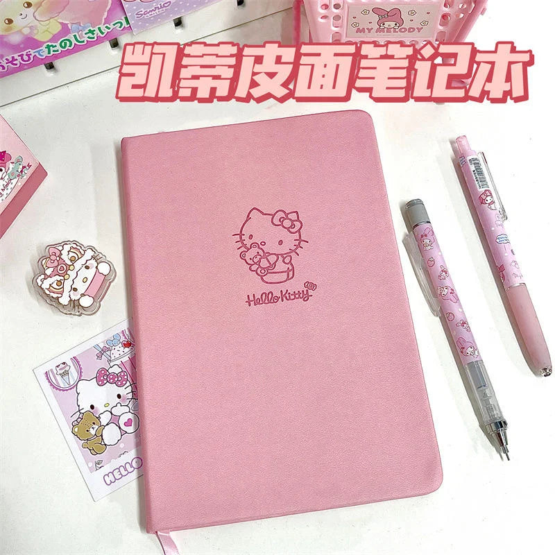 Hello Kitty Notebook animated Pink student notepad Sanrio Cute cartoon memo Diary Office stationery gift for children