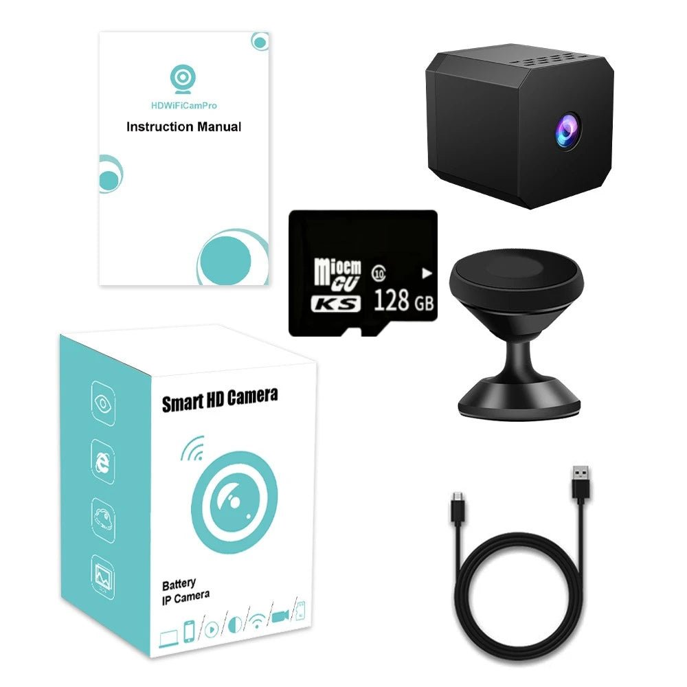 Smart Security Camera Mini Outdoor 1080P WiFi Night Vision Human Detection 2-Way Audio Cloud/SD Storage Camara Espia Smart Home