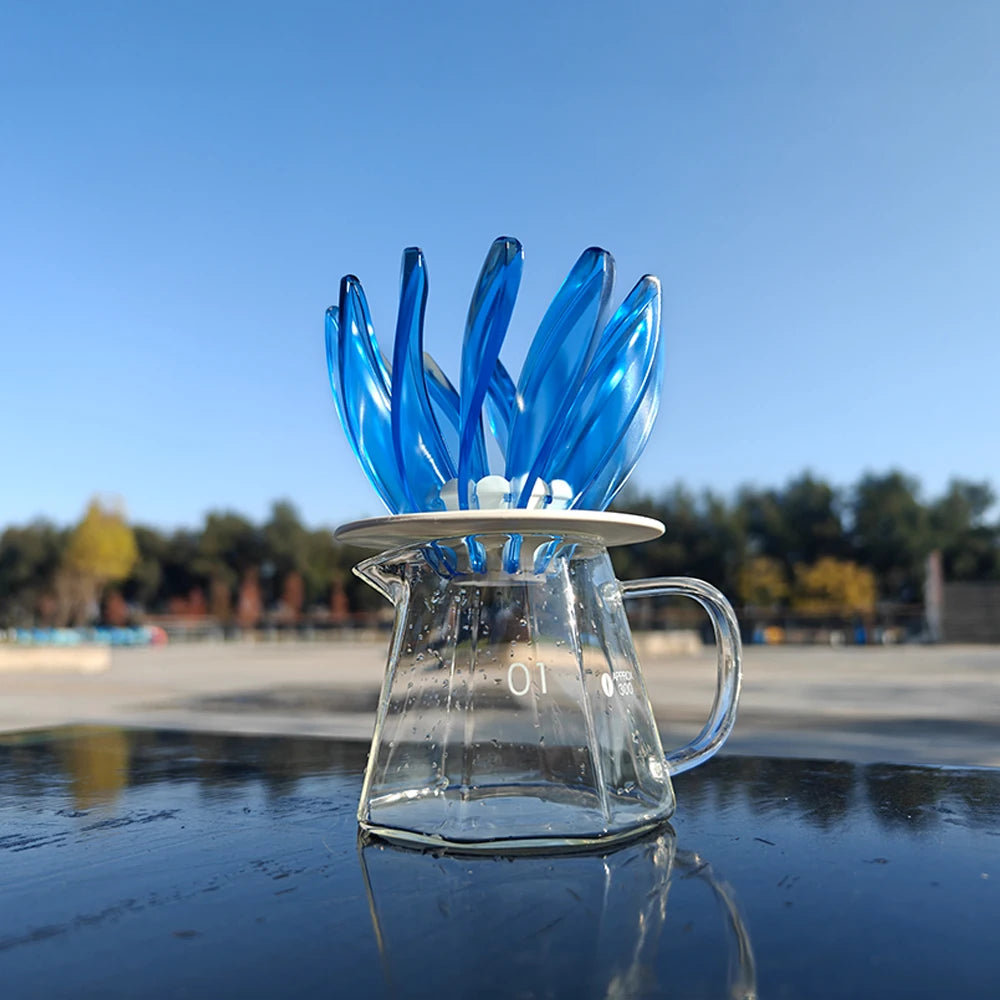 YRP Coffee maker V&60 Reusable Coffee Dripper Resin Coffee Filter  Barista tools Coffee Brewing Coffee Funnel V02 1-4Cups