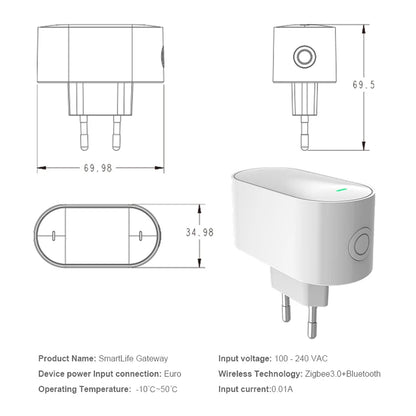 Tuya ZigBee Gateway Hub ZigBee/Bluetooth Mesh Plug-in Type Multi-mode  Gateway Bridge  Hub Supports Smart Home Automation