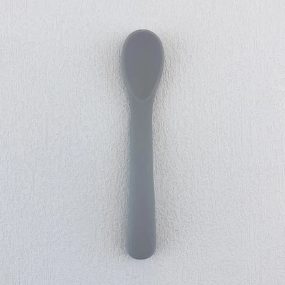 Baby Soft Silicone Spoon Food-grade Silicone Children's Supplementary Feeding Training Spoon Long-handle Silicone Feeding Spoon