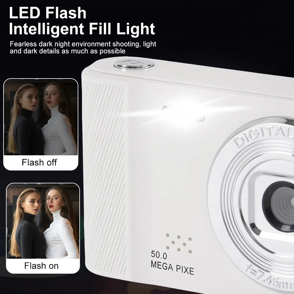 Digital Camera Retro CCD Portable Camera Dual Camera Flash 8x Digital Zoom Entry-Level Small Students Campus Selfie camera