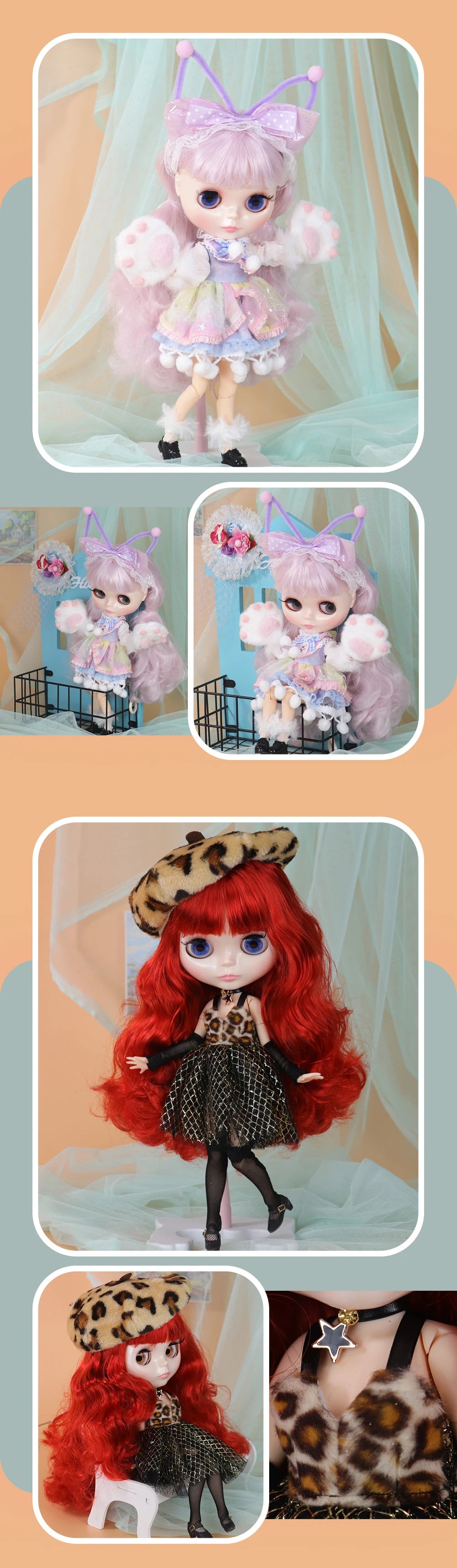 ICY DBS Blyth Doll Cute Combination Including Clothes Shoes Hand Set AB Cosplay Dressing 1/6 BJD Anime Girl OB24