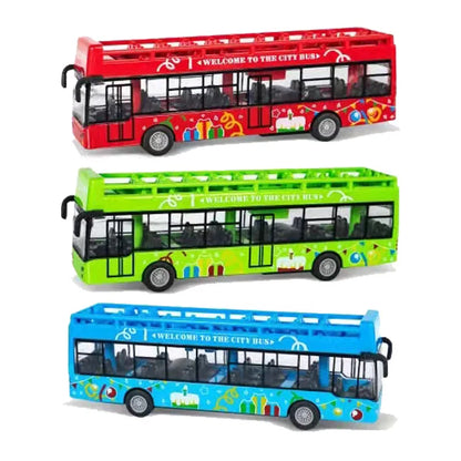 15CM Alloy Simulation Bus Car Model Children's Toy Pull Back Bus Inertia City Car Early Education Toy for Boy Girl Birthday Gift