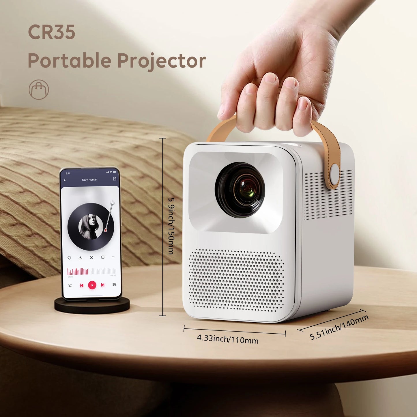 Bluetooth Support Mobile Phone Home Theater Projector Bluetooth Mini 4k Android 9 Projector
