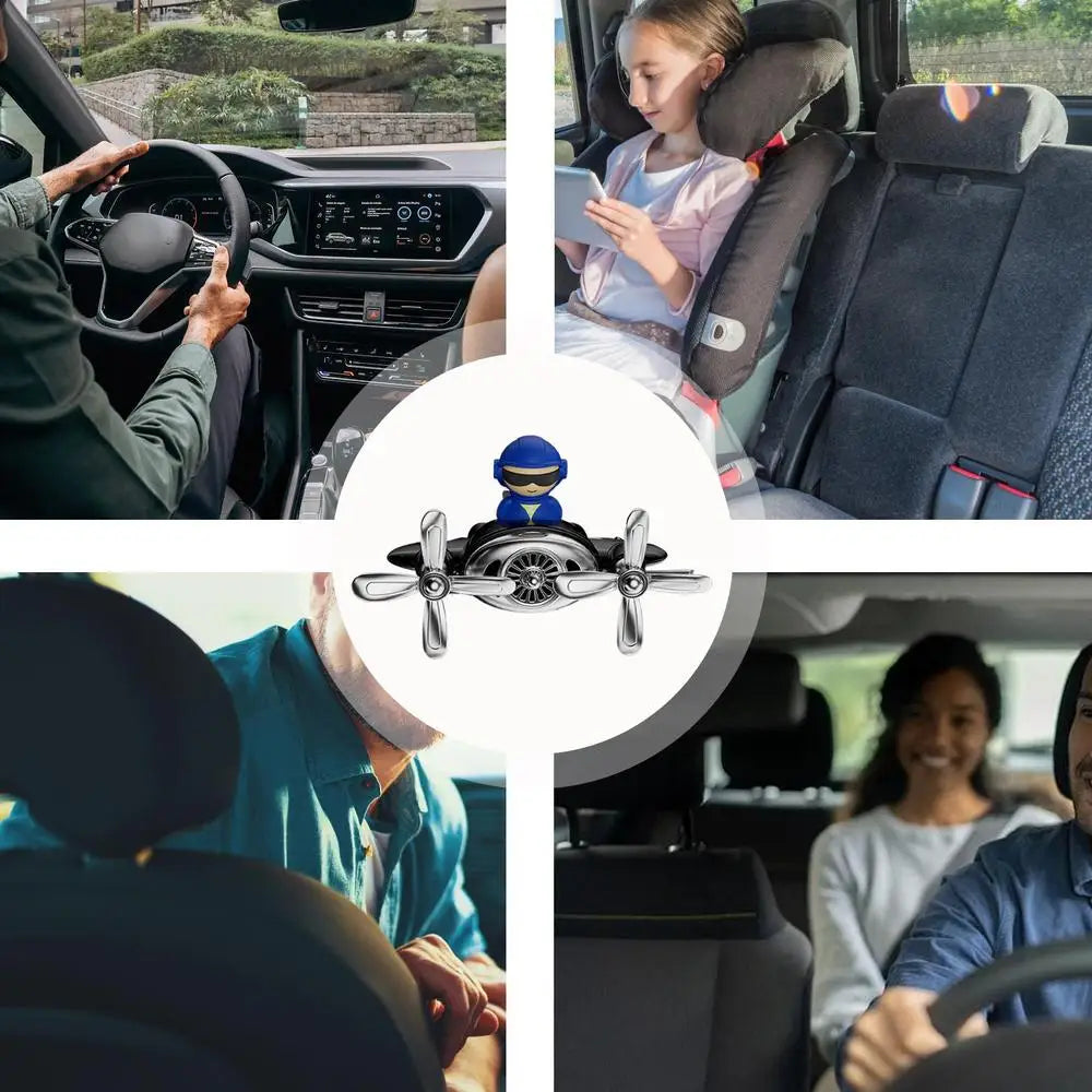 Car Air Freshener Odor Eliminator SUV Vent Clip Rotating Perfume Diffuser Pilot Shape Design Lasting Long Car Fragrance Diffuser
