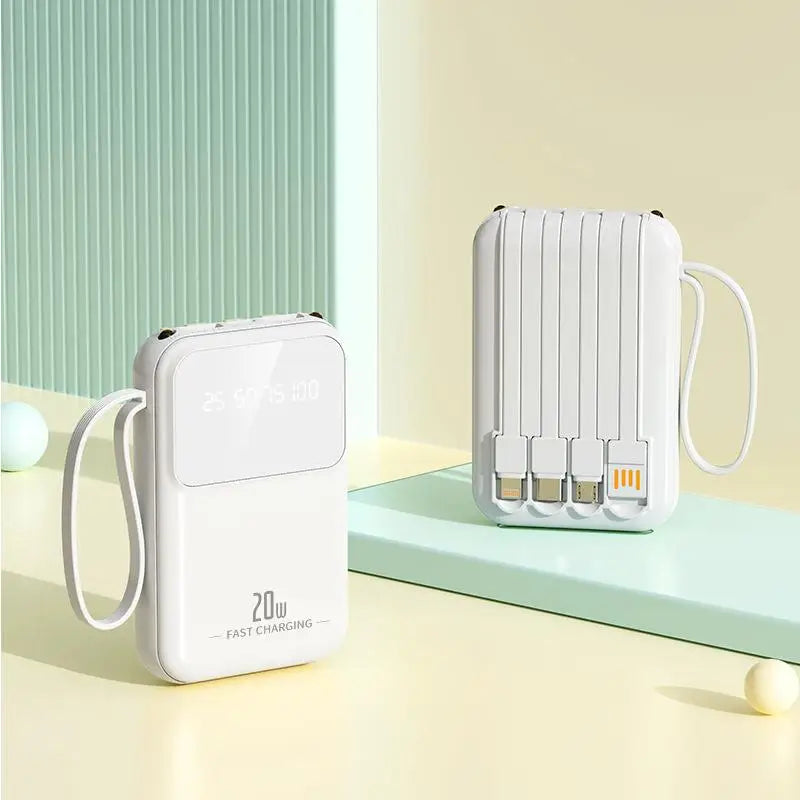New Built In Power Bank With Small And Portable 20000mAh Llarge Capacity Portable Power Bank Super Fast Charging Power Bank Hot