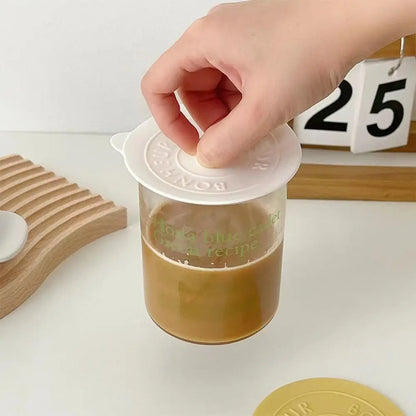 Mugs Lid With Convex Handle Silicone Glass Cup Cover Round Heat-Resistant Cup Lid Dustproof Universal Mug Sealed Cap Pantry