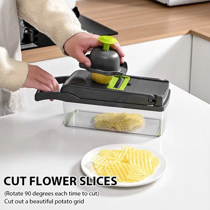 14/16 IN 1 Slicer Vegetable Food Chopper Vegetable Cutter Tomato Carrot Grater Cheese French Onion Shredders Kitchen Tool