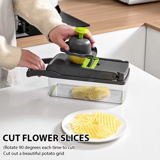 14/16 IN 1 Slicer Vegetable Food Chopper Vegetable Cutter Tomato Carrot Grater Cheese French Onion Shredders Kitchen Tool