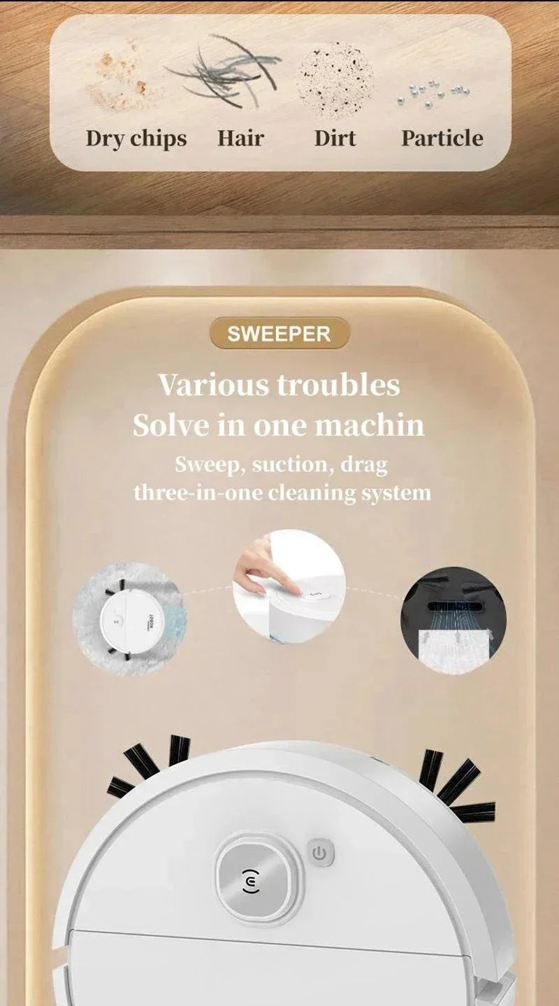 2024 Robot Vacuum Cleaner 4000Pa Strong Suction Auto Recharge Self-Cleaning Anti-Tangle Quiet Carpet Floor Pet Hair Long Battery